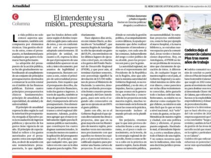 El intendente y su misión presupuestaria